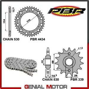 EK2537G チェーンとスプロケットキット 16 / 43 / 530 PBR ホンダ クロスランナー 2011 - 2014 EK2537G Chain and Sprockets Kit 16 / 43 / 530 PBR HONDA CROSSRUNNER 2011 - 2014 【並行輸入品】