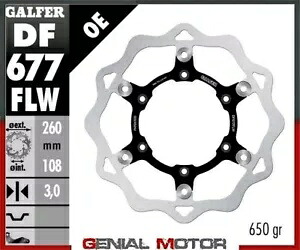 Galfer フロント ブレーキ ディスク ウェーブ フローティング (C. スチール) 260x3mm GASGAS MC 250 2001 Galfer Front Brake Disc WAVE FLOATING (C. STEEL) 260x3mm GASGAS MC 250 2001 【並行輸入品】