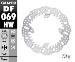 Galfer リア ブレーキ ディスク シャーク 固定 240X5MM ホンダ CR 125 R 2002 - 2004 Galfer Rear Brake Disc SHARK FIXED 240X5MM HONDA CR 125 R 2002 - 2004 【並行輸入品】
