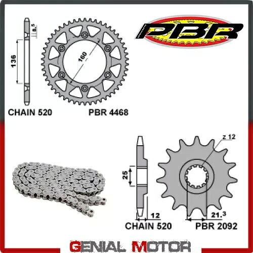 EK1963G チェーンとスプロケット キット 13 / 50 / 520 PBR VOR MX 2002 EK1963G Chain and Sprockets Kit 13 / 50 / 520 PBR VOR MX 2002 【並行輸入品】