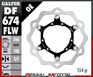 Galfer フロント ブレーキ ディスク ウェーブ フローティング (C. スチール) 260x3mm ヤマハ XT 125 X 2005 Galfer Front Brake Disc WAVE FLOATING (C. STEEL) 260x3mm YAMAHA XT 125 X 2005 【並行輸入品】