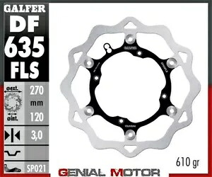 Galfer フロント ブレーキ ディスク ウェーブ フロート オーバーサイズ (スチール)270x3mm HUSQVARNA TE 449 2011 Galfer Front Brake Disc WAVE FLOAT OVERSIZE(STEEL)270x3mm HUSQVARNA TE 449 2011 【並行輸入品】
