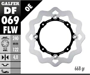 Galfer リア ブレーキ ディスク ウェーブ フローティング C. スチール 240x4mm ホンダ CRF 250 R 2019 2023 Galfer Rear Brake Disc WAVE FLOATING C. STEEL 240x4mm HONDA CRF 250 R 2019 2023 【並行輸入品】