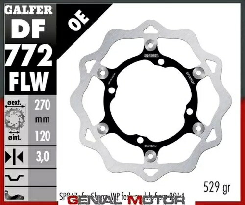 Galfer フロント ブレーキ ディスク ウェーブ フローティング(C.STEEL)270x3mm SHERCO SE-R 2.5 ISDE 2014 Galfer Front Brake Disc WAVE FLOATING(C.STEEL)270x3mm SHERCO SE-R 2.5 ISDE 2014 【並行輸入品】