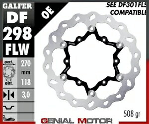 Galfer フロント ブレーキ ディスク ウェーブ フローティング (C. スチール) 270x3mm ヤマハ WR 250 F 4T 2017 Galfer Front Brake Disc WAVE FLOATING (C. STEEL) 270x3mm YAMAHA WR 250 F 4T 2017 【並行輸入品】