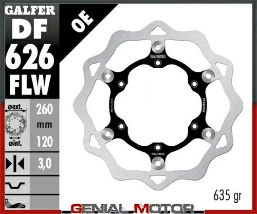Galfer フロント ブレーキ ディスク ウェーブ フローティング(C.STEEL)260x3mm ハスクバーナ 125 WR 1994-1999 Galfer Front Brake Disc WAVE FLOATING(C.STEEL)260x3mm HUSQVARNA 125 WR 1994-1999 【並行輸入品】