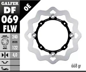 Galfer リア ブレーキ ディスク ウェーブ フローティング (C. スチール) 240x4mm ホンダ CRF 250 XR LD 2013 Galfer Rear Brake Disc WAVE FLOATING (C. STEEL) 240x4mm HONDA CRF 250 XR LD 2013 【並行輸入品】
