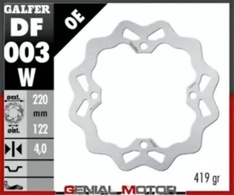 Galfer リア ブレーキ ディスク ウェーブ固定 220x4mm ホンダ CR 500 エンデューロ 1991 Galfer Rear Brake Disc WAVE FIXED 220x4mm HONDA CR 500 ENDURO 1991 【並行輸入品】 44,880円