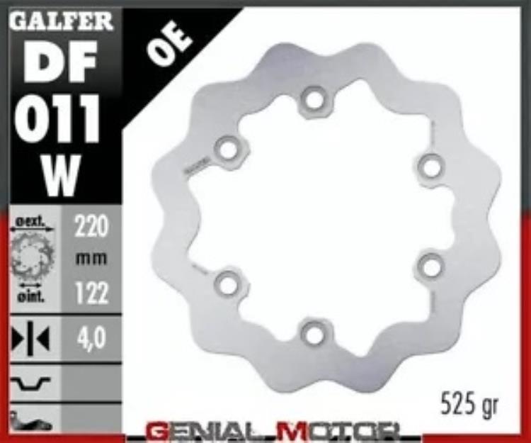 Galfer リア ブレーキ ディスク ウェーブ固定 220x4mm ホンダ CR 125 R 1992-1993 Galfer Rear Brake Disc WAVE FIXED 220x4mm HONDA CR 125 R 1992-1993 【並行輸入品】