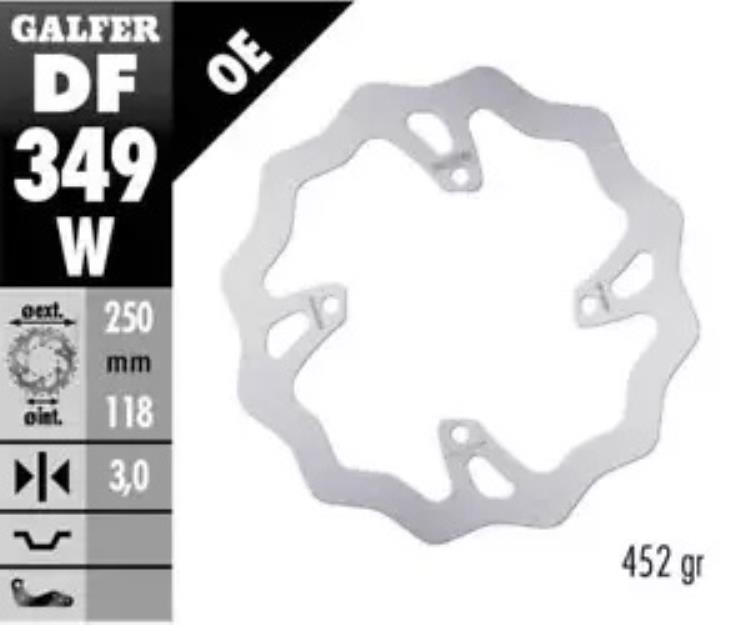 Galfer フロント ブレーキ ディスク ウェーブ固定 250x3mm スズキ RM 250 Z 2013 - 2018 Galfer Front Brake Disc WAVE FIXED 250x3mm SUZUKI RM 250 Z 2013 - 2018 【並行輸入品】