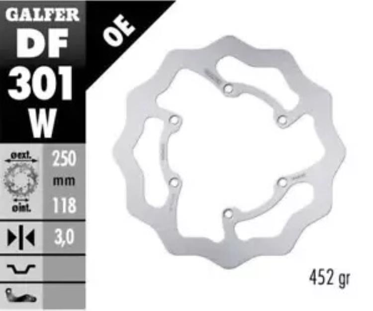 Galfer フロント ブレーキ ディスク WAVE FIXED 250x3mm ヤマハ YZ 426 F 2002 Galfer Front Brake Disc WAVE FIXED 250x3mm YAMAHA YZ 426 F 2002 【並行輸入品】