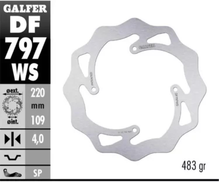 Galfer リア ブレーキ ディスク ウェーブ フィックスド オーバーサイズ 220x4 KTM 250 フリーライド F 2018 - 2020 Galfer Rear Brake Disc WAVE FIXED OVERSIZE 220x4 KTM 250 FREERIDE F 2018 - 2020 【並行輸入品】
