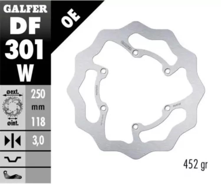 Galfer フロント ブレーキ ディスク ウェーブ固定 250x3mm ヤマハ YZ 125 2008 - 2017 Galfer Front Brake Disc WAVE FIXED 250x3mm YAMAHA YZ 125 2008 - 2017 【並行輸入品】