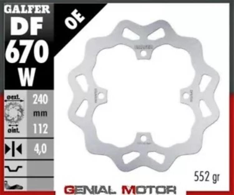 Galfer リア ブレーキ ディスク WAVE FIXED 240x4mm BETA 525 RR 4T 2005 Galfer Rear Brake Disc WAVE FIXED 240x4mm BETA 525 RR 4T 2005 【並行輸入品】