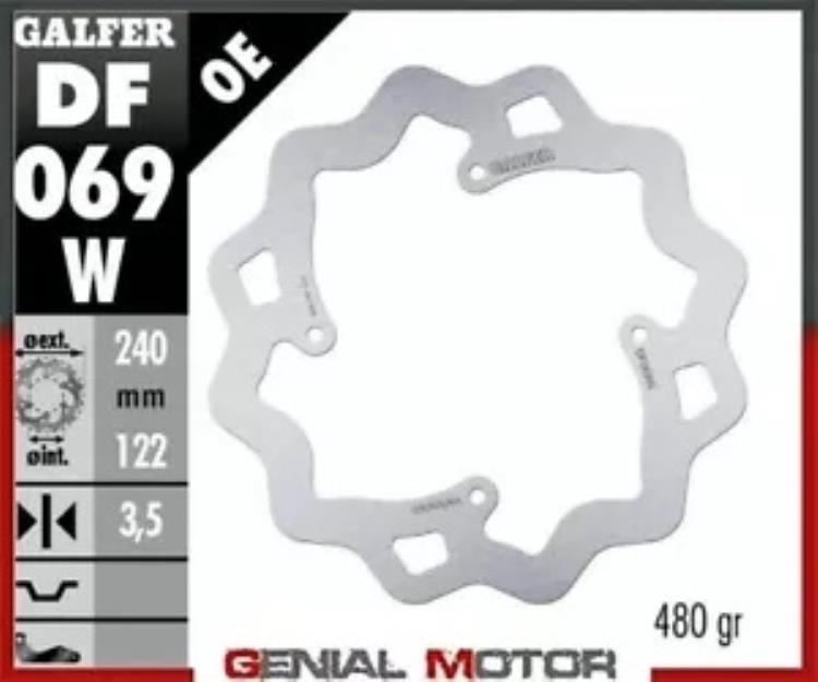 Galfer リア ブレーキ ディスク WAVE FIXED 240x3,5mm HM EASY 230 F TRAIL ID 2004 Galfer Rear Brake Disc WAVE FIXED 240x3,5mm HM EASY 230 F TRAIL ID 2004 【並行輸入品】