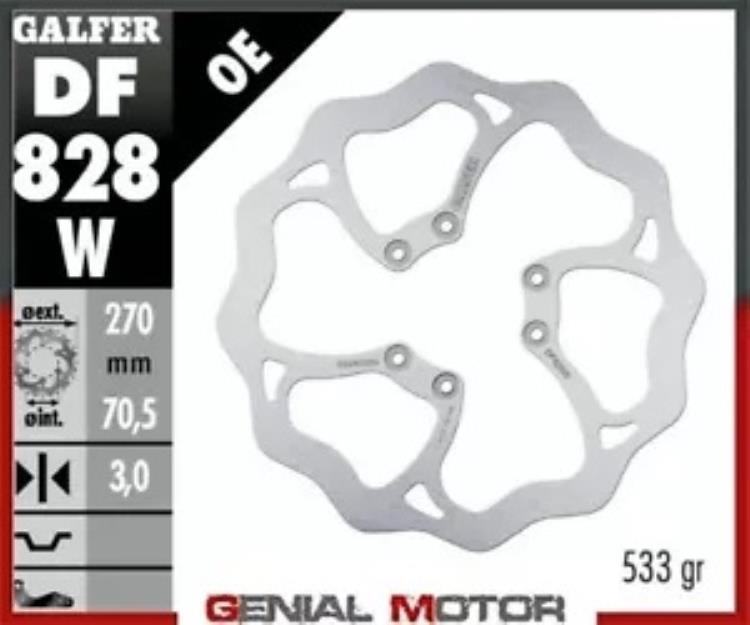 Galfer フロント ブレーキ ディスク WAVE FIXED 270x3mm TM 530 4T E/CROSS 2003 Galfer Front Brake Disc WAVE FIXED 270x3mm TM 530 4T E/CROSS 2003 【並行輸入品】