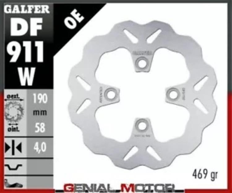 Galfer ブレーキ ディスク リア ウェーブ 固定 190x4 mm ホンダ MSX 125 2017 -2020- Galfer brake discs rear wave fixed 190x4 mm Honda MSX 125 2017 -2020- 【並行輸入品】