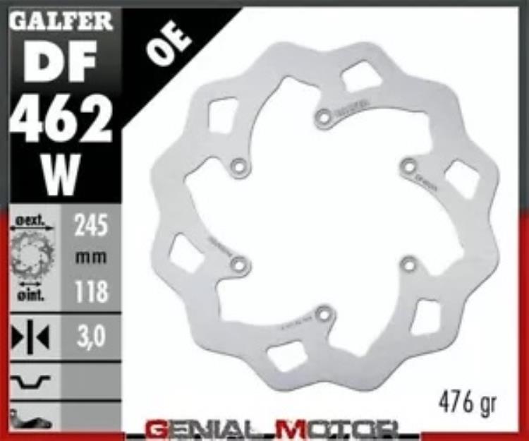 Galfer フロント ブレーキ ディスク ウェーブ固定 245x3mm ヤマハ YZ 125、WR 1992-1997 Galfer Front Brake Disc WAVE FIXED 245x3mm YAMAHA YZ 125, WR 1992-1997 【並行輸入品】