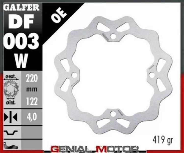 Galfer リア ブレーキ ディスク ウェーブ固定 220x4mm ホンダ CR 125 R 1995-1997 Galfer Rear Brake Disc WAVE FIXED 220x4mm HONDA CR 125 R 1995-1997 【並行輸入品】