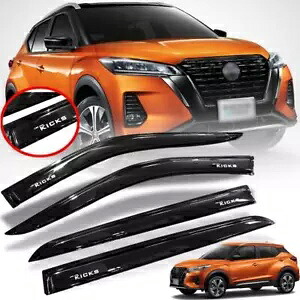 グロスブラック レインサンバイザー ウィンドシールド フィット 日産 キックス 2021-2023 P15 SV SR Gloss Black Rain Sun Visor Wind Shield FIT Nissan Kicks 2021-2023 P15 SV SR 【並行輸入品】