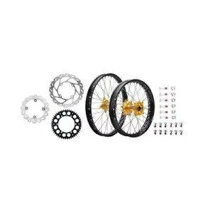Tusk Impact コンプリート フロント/リア ホイール パッケージ 1.60 x 21 / 2.15 x 19 ブラック Tusk Impact Complete Front/Rear Wheel Package 1.60 x 21 / 2.15 x 19 Black 【並行輸入品】|カスタムパーツ WORLD倉庫