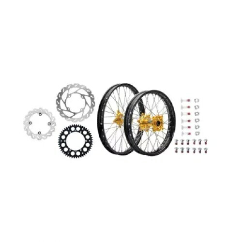 Tusk Impact コンプリート フロント/リア ホイール パッケージ 1.60 x 21 / 2.15 x 19 ブラック Tusk Impact Complete Front/Rear Wheel Package 1.60 x 21 / 2.15 x 19 Black 【並行輸入品】｜カスタムパーツ WORLD倉庫