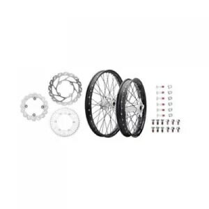 Tusk Impact コンプリート フロント/リア ホイール パッケージ 1.60 x 21 / 2.15 x 18 ブラック Tusk Impact Complete Front/Rear Wheel Package 1.60 x 21 / 2.15 x 18 Black 【並行輸入品】