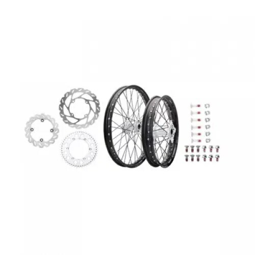 Tusk Impact コンプリート フロント/リア ホイール パッケージ 1.60 x 21 / 2.15 x 18 ブラック Tusk Impact Complete Front/Rear Wheel Package 1.60 x 21 / 2.15 x 18 Black 【並行輸入品】