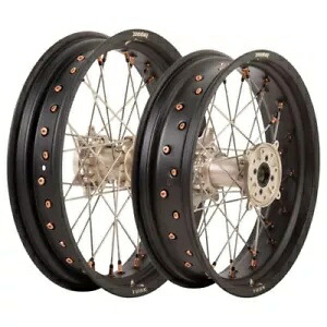 Tusk Impact スーパーモト コンプリート フロントおよびリア ホイール セット 17 x 3.50 マット ブラック Tusk Impact Supermoto Complete Front and Rear Wheel Set 17 x 3.50 Matte Black 【並行輸入品】