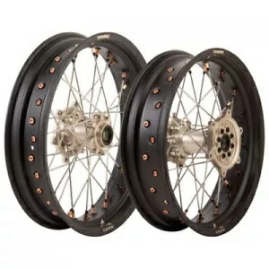 Tusk Impact スーパーモト コンプリート フロントおよびリア ホイール セット 17 x 3.50 マット ブラック Tusk Impact Supermoto Complete Front and Rear Wheel Set 17 x 3.50 Matte Black 【並行輸入品】