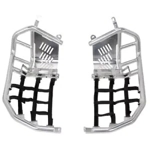 タスクフットペグナーフバー ヒールガード付き シルバー ブラックウェビング付き 1166320007 Tusk Foot Peg Nerf Bars With Heel Guards Silver With Black Webbing 1166320007 【並行輸入品】