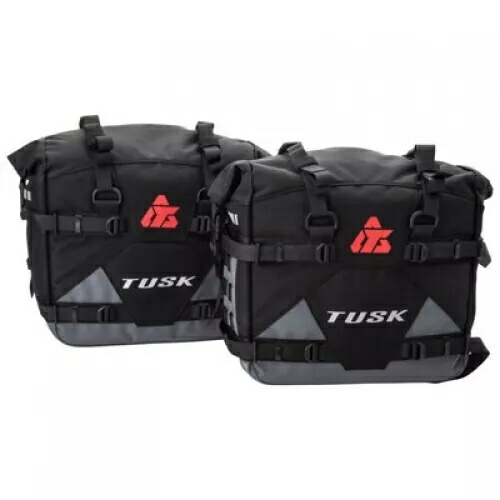 タスク パニア ラック (タスク パイロット付き) トップ ラック付きパニア バッグ ブラック/グレー Tusk Pannier Racks with Tusk Pilot Pannier Bags with Top Rack Black/Grey 【並行輸入品】