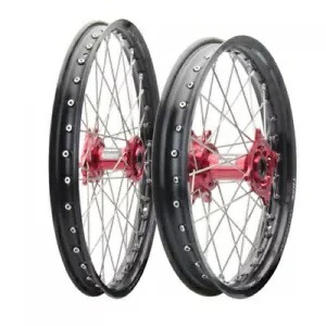 Tusk Impact コンプリート前後ホイール 1.60 x 21 / 2.15 x 19 ブラックリム/シルバー Tusk Impact Complete Front and Rear Wheel 1.60 x 21 / 2.15 x 19 Black Rim/Silver 【並行輸入品】
