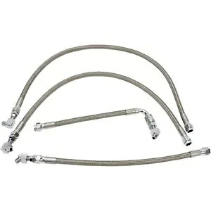 Drag Specialty オイル ライン キット - ステンレススチール - FXR 0711-0037 Drag Specialties Oil Line Kit - Stainless Steel - FXR 0711-0037 【並行輸入品】