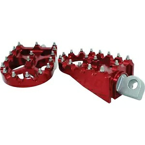 Flo Motorsports Moto スタイル フットペグ セット レッド 2x3.125\