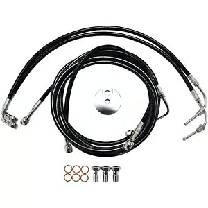 LA チョッパーズ ブレーキ ライン - ブラック - FL ABS LA-8051B08B LA Choppers Brake Lines - Black - FL ABS LA-8051B08B 【並行輸入品】｜カスタムパーツ WORLD倉庫