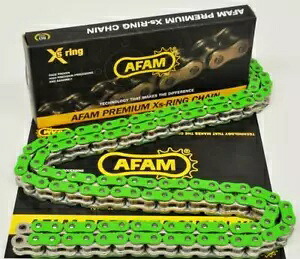 AFAM 525 ピッチ 106 リンク グリーン チェーン 結合リンク付き AFAM 525 Pitch 106 Link Green Chain With Joining Link 【並行輸入品】｜カスタムパーツ WORLD倉庫