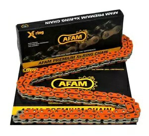 AFAM 525 ピッチ 118 リンク オレンジ チェーン 結合リンク付き AFAM 525 Pitch 118 Link Orange Chain With Joining Link 【並行輸入品】