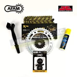 AFAM JT ゴールド X リング チェーン & スプロケット キット トライアンフ 1200 トロフィー 2002-2003 に適合 AFAM JT Gold X-Ring Chain & Sprocket Kit fits Triumph 1200 Trophy 2002-2003 【並行輸入品】