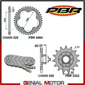 EK2106G チェーンとスプロケットキット 16 / 43 / 520 PBR MV AGUSTA F3 RR 2017 - 2018 EK2106G Chain and Sprockets Kit 16 / 43 / 520 PBR MV AGUSTA F3 RR 2017 - 2018 【並行輸入品】