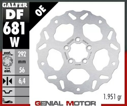 Galfer リアブレーキディスク ウェーブ固定 292x6.4mm HARLEY.D FXDWG ワイドグライド 2000-2007 Galfer Rear Brake Disc WAVE FIXED 292x6.4mm HARLEY.D FXDWG WIDE GLIDE 2000-2007 【並行輸入品】