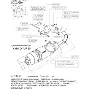 コンプリート エキゾースト システム Leovince Touring Steel Kymco Vitality 50 2003 - 2008 Complete Exhaust System Leovince Touring Steel Kymco Vitality 50 2003 - 2008 【並行輸入品】