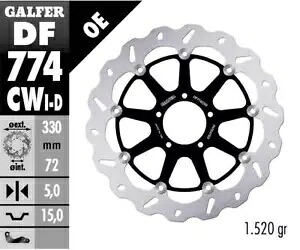 Galfer フロント ブレーキ ディスク ウェーブ フロート CPT Lx ALU 330x5 ドゥカティ ストリートファイター V4 2020 Galfer Front Brake Disc WAVE FLOAT CPT Lx ALU 330x5 DUCATI STREETFIGHTER V4 2020 【並行輸入品】