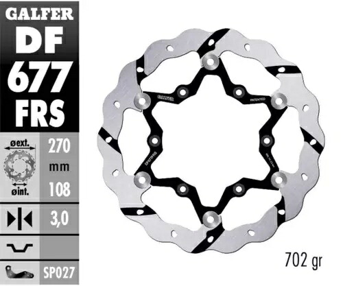 Galfer フロント ブレーキ ディスク ウェーブ フローティング オーバーサイズ Gro 270 ガス EC 250 F 2010- Galfer Front Brake Disc Wave Floating Oversize Gro 270 Gas EC 250 F 2010- 【並行輸入品】