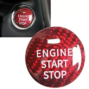 カーボンファイバー スタート ストップ ボタン ステッカー フィット マツダ CX-3 CX-4 CX-5 CX-8 MX-5 レッド Carbon Fiber Start Stop Button Sticker Fit Mazda CX-3 CX-4 CX-5 CX-8 MX-5 Red 【並行輸入品】