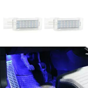 VW シュコダゴルフ 5 6 素晴らしいイエティ 5L 2x ブルーライト LED 足元ライトランプ For VW Skoda Golf 5 6 Superb Yeti 5L 2x Blue Light LED Footwell Light Lamp 【並行輸入品】