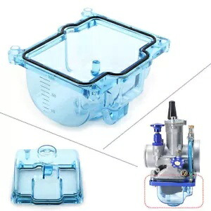 1x BlueTransparent キャブレターボトムフロートボウルフィット PWK 36-42mm ビッグボアキャブレター 1x BlueTransparent Carburetor Bottom Float Bowl Fit PWK 36- 42mm Big Bore Carb 【並行輸入品】