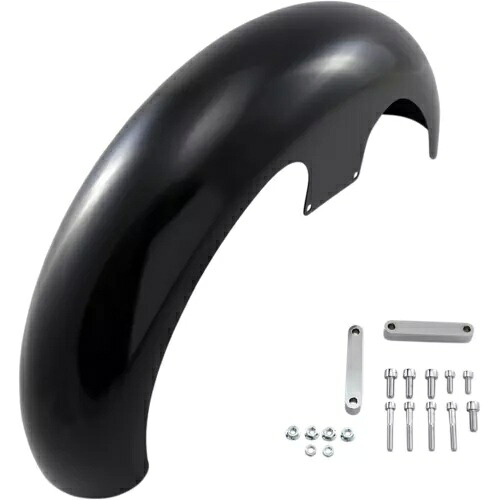 Klock Works Wrapper フロントフェンダー - ブラック - スチール - 21 インチ KW05-01-0469 Klock Werks Wrapper Front Fender - Black - Steel - 21\