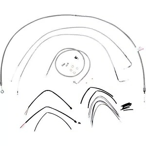完全なステンレス編組ハンドルバーケーブル/ブレーキラインキット 14 インチ B30-1061 用 Complete Stainless Braided Handlebar Cable/Brake Line Kit For 14\