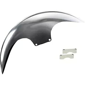 カフェ フロント フェンダー - 21 インチ - ハーレーダビッドソン用クローム スペーサー CAFE-21-13E-C Cafe Front Fender - 21" - Chrome Spacers for Harley-Davidson CAFE-21-13E-C 【並行輸入品】|カスタムパーツ WORLD倉庫